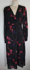 Coast Wrap Dress UK 12 Floral Red Black Purple