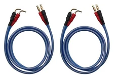 GU-H 1pair Set(8banana Total) 14 Gauge AWG HiFi 4N OFC Speaker Wire. Pin Plug...