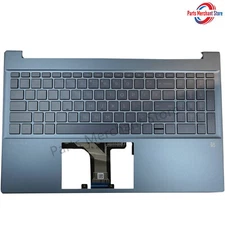 New HP Pavilion 15-eg 15-eh 15-EG0067S Palmrest Keyboard Backlit Blue 15.6" US
