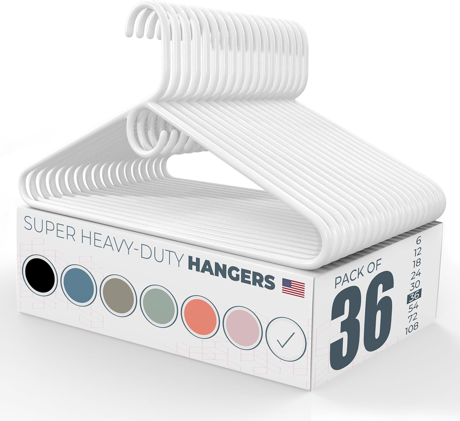 Super Heavy Duty Plastic Hangers Bulk Pack 20-100 Made in USA