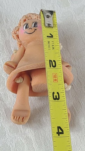 Spaghetti Hair Angel Figurine Art Clay Signed Denney 1987 - Picture 8 of 9