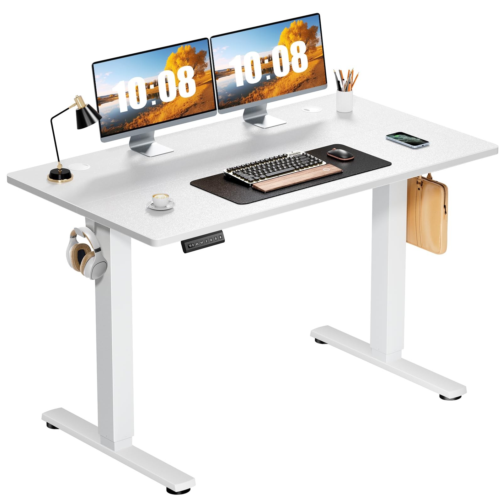 Electric Standing Desk Adjustable Height, 48x24 Inch Sit Stand Up Home Office...-image