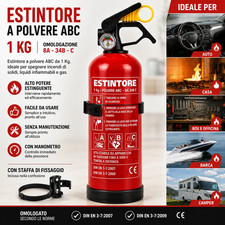 Feuerlöscher Auto Boot 1 kg Pulver ABC zugelassen 8A 34B C mit Halterung und Manometer Feuerlöscher Auto Boot 1 kg Pulver ABC zugelassen 8A 34B C mit Halterung und Manometer