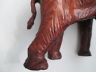 Brown Leather Wrapped Elephant Handmade Figure Glass Eyes 20" Statue MCM 70s EUC — photo 6