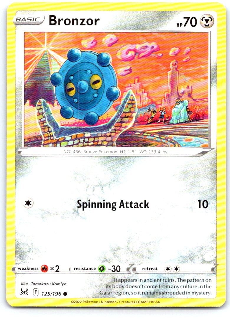 Bronzor 125/196 Common Lost Origin Pokemon Near Mint