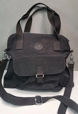 Bolso Bandolera Kipling Bolso de Hombro Negro Nylon Grande Cartera Pahneiro - ¡BONITO!