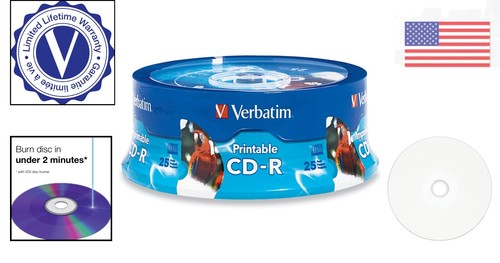 25 High-Grade Inkjet Printable CD-R Discs, 700MB, Fast 52X Recording Speed - Picture 2 of 10