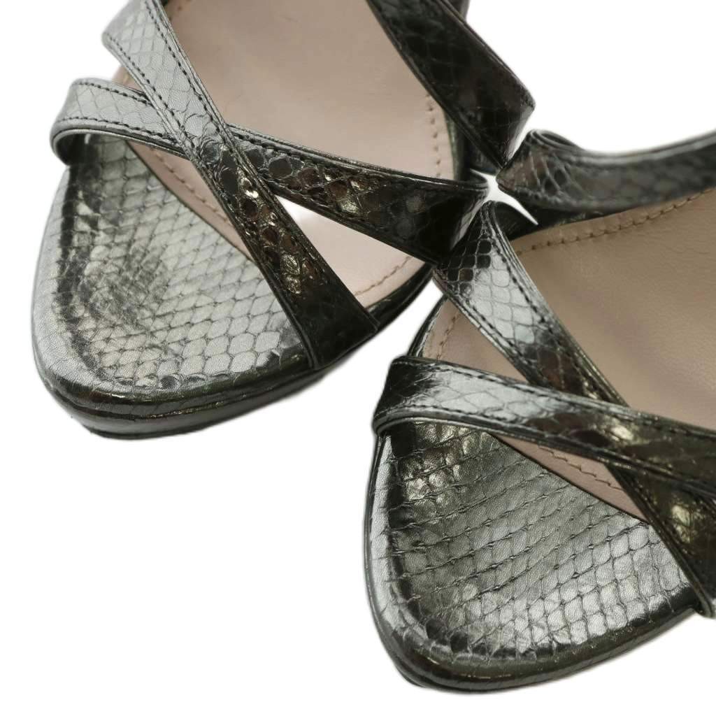 Miu Miu sandals, python leather, open-toe high he… - image 3