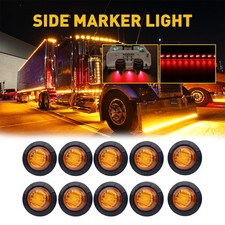 Amber Yellow 34 12v Marker Lights Led Truck Trailer Round Side Bullet Light
