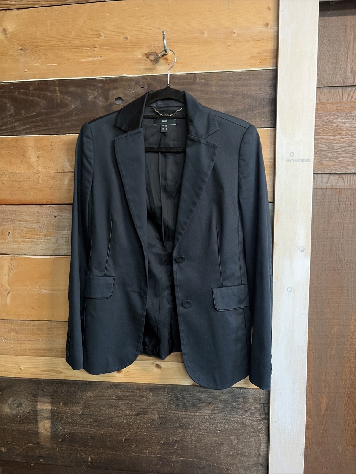 Black MNG (Mango) Blazer 2 Button Jacket Size 4 - image 1