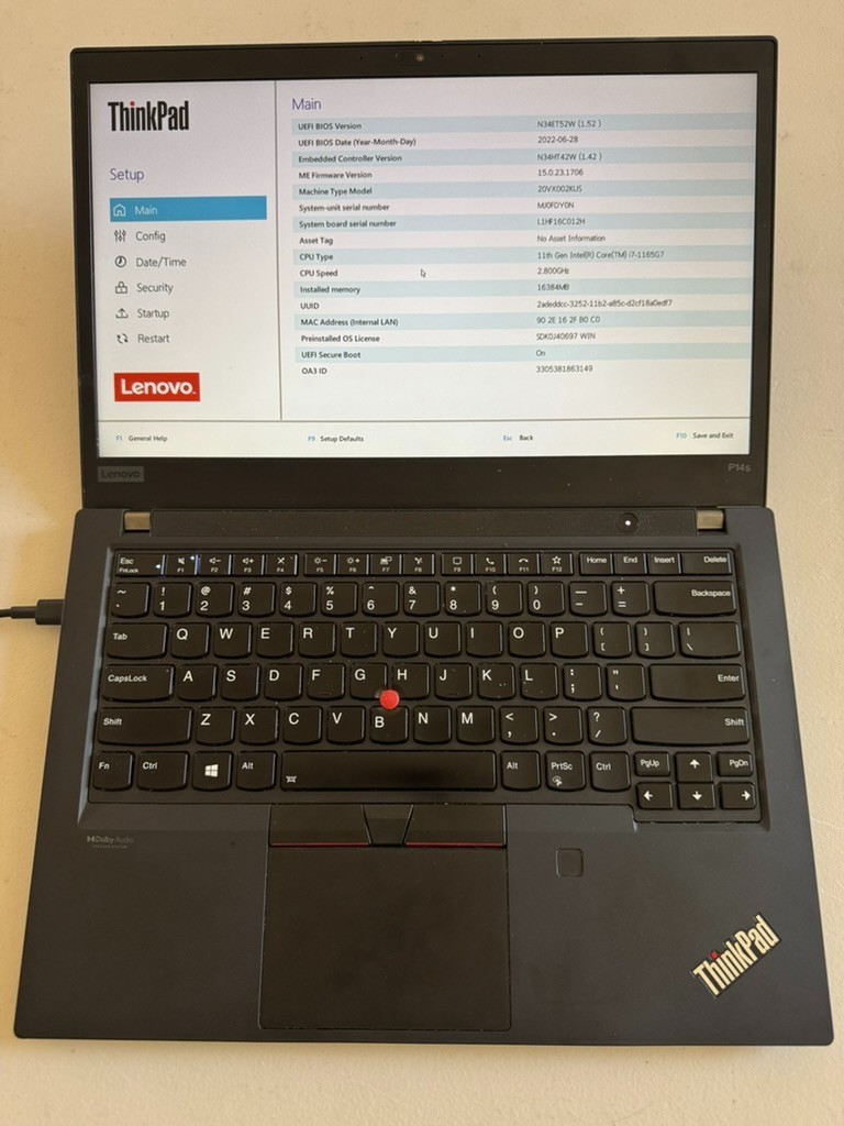 Lenovo ThinkPad P14s Gen 2 Laptop Intel Core i7-1165G7 2.80GHz 16GB RAM – No HDD