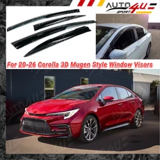 Fits 2020-26 Toyota Corolla 3D Mugen Style Window Visor Rain Sun Vent Deflectors