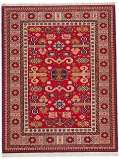 Handmade Hand Knotted Vintage Azerbaijan Wool Area Rug 5.2 x 3.8 Ft