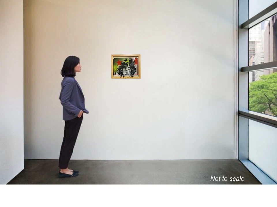 班克斯涂鸦艺术美杜莎金属街道标志带框绘画 — 第 2/4 张图片