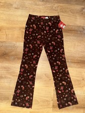 VTG Y2K 90s Baby Guess Girls Paisley Corduroy Pants Sz 12 Multicolor Boho