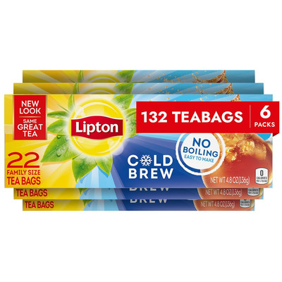 Cold Brew Iced Tea Bags, Family Size Zero Calories, Easy-To-Make with No Boiling