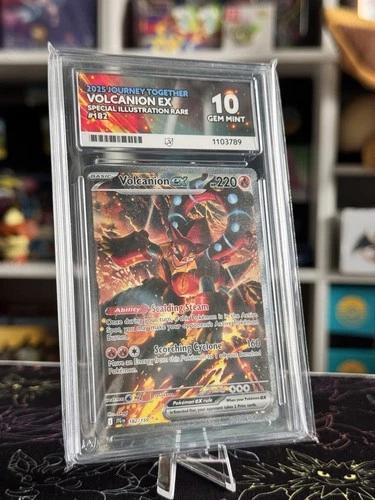 Pokemon Volcanion ex #182/159 Journey Together SIR ACE Grading Gem Mint 10