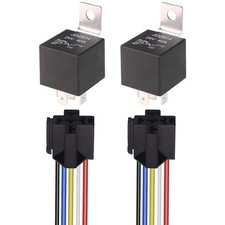 Gebildet 2pcs JD2914 Car Relay Harness 24V 40A 4 Pin SPDT 12AWG Harness Socke...
