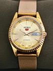 Vintage Seiko 5 Automatic 6309 Gold Dial Day/Date Japan Men's Wrist Good Watch