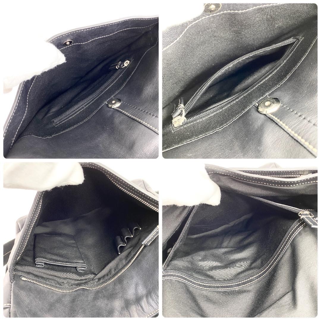 COACH F70105 Shoulder Bag Messenger Bag Black Leather Authentic thumbnail 5