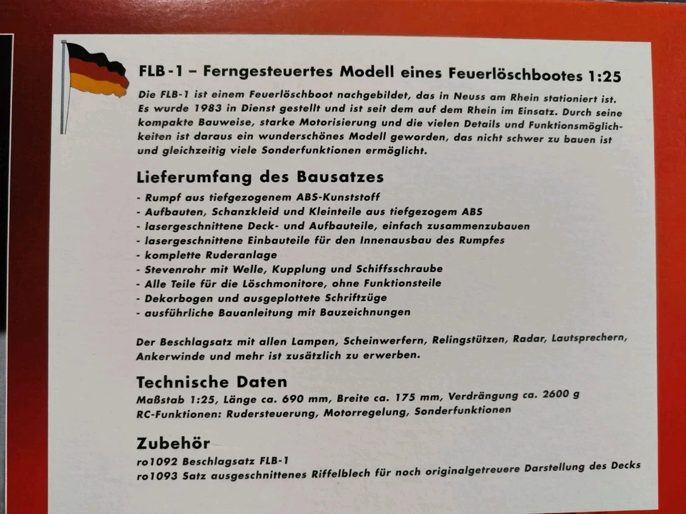 Feuerlöschboot Krick FLB-1 1:25 RC Modell mit Sonderfunktionen & viel Zubehör - Bild 3 von 4