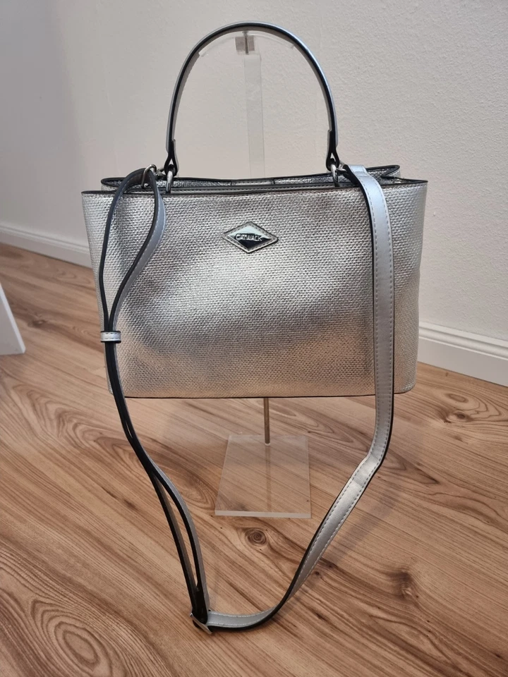 ⚡️NEU⚡️ Damen Handtasche Umhängetasche Tasche Silber Glitzer Mode Geschenk - Bild 2 von 4