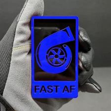 "FAST AF" TURBO BLUEBLK Badge Emblem fits mustang Grill-Trunk racing car