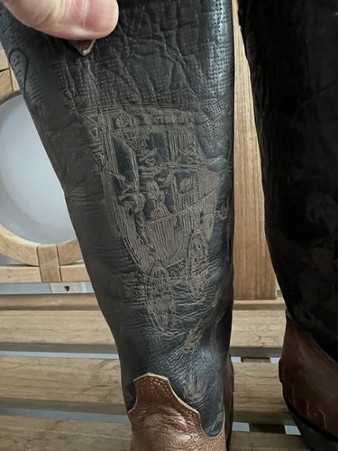 RARE NEW Old Gringo 9 B Laser-etched Tooled ‘Stagecoach’ Western Cowboy Boots - Picture 12 of 17