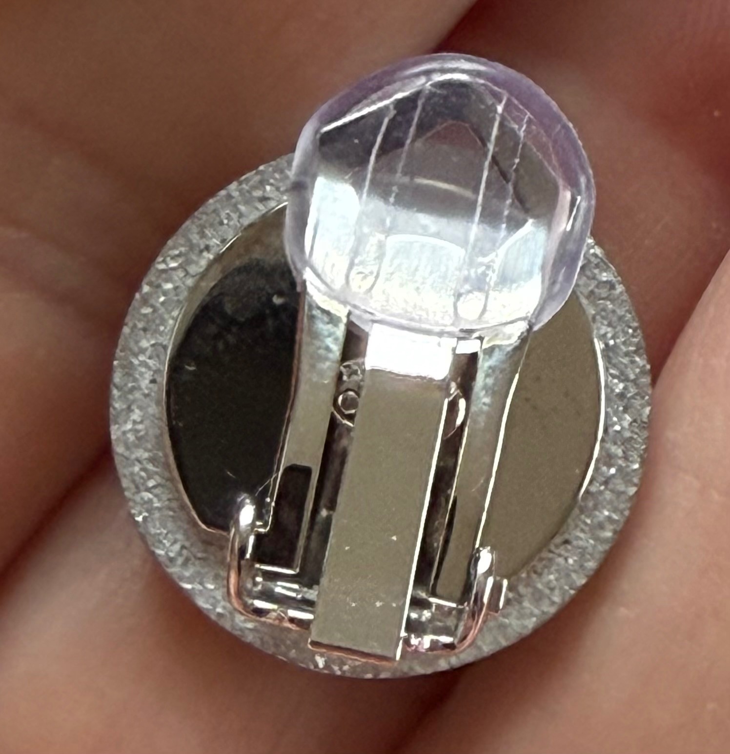 Chanel 00A Silver CC Round Resin Single Clip On E… - image 9