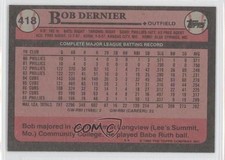 1989 Topps Blank Front Bob Dernier #418 fm0
