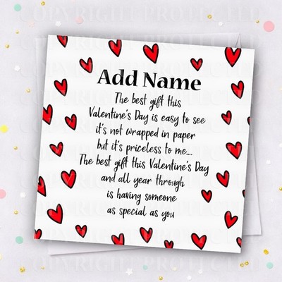 Personalisierte Valentinstag Karte Ihn Ihr Freund Freund Freund Ehemann Frau  