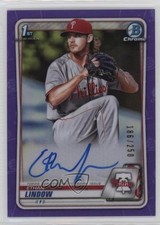 2020 Bowman Chrome Prospect Purple Refractor /250 Ethan Lindow #CPA-EL Auto 11p9
