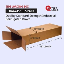 5Pack Electric Guitar Cardboard Box Side Loading Corrugated 18 L X 6 WX45 NEW