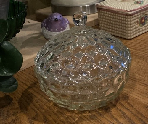 Vintage Fostoria  American #2056 Covered Candy Dish With Lid  5 1/2"