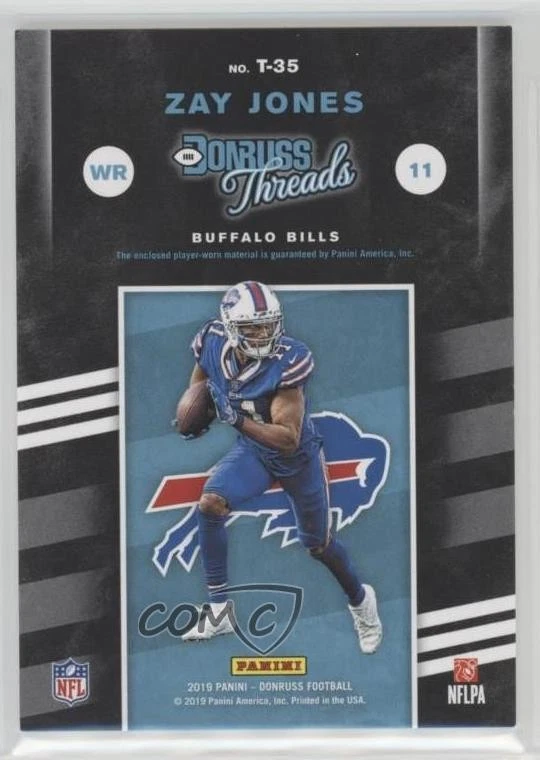 2019 Panini Donruss Donruss Threads Orange Zay Jones #T-35 - Image 2 of 2