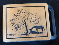 vintage solid brass belt buckle