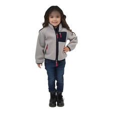 J.Crew Crewcuts Kids' Sherpa Jacket Unisex Size 10 Cream Blue Full Zip Pockets