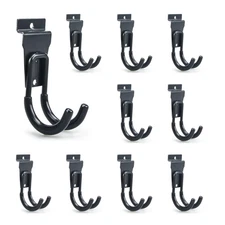 Slatwall Hooks Heavy Duty Small J Hook Garage Accessories Black 10 Pack