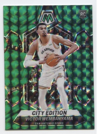 2023-24 Panini Mosaic City Edition Victor Wembanyama #282 Green Mosaic Prizm RC