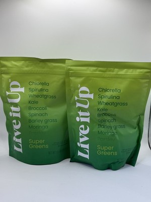 2x Live it Up Super Greens Whole Food Dietary Supplement Powder 9.4oz Each (2)