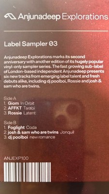 Anjunadeep ''Explorations 03'' Limited Edition Hand-Stamped EP Vinyl/*ANJEXP100
