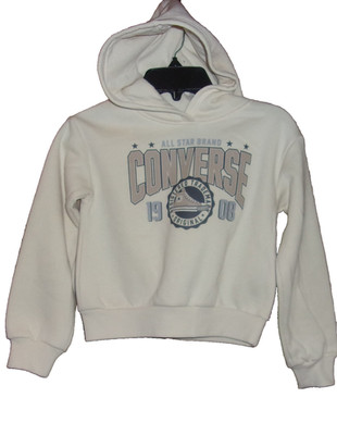 CONVERSE Girl's All Star Brand Hoodie IVORY Size: 6 NWT $45