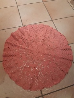 Deckchen rund Baumwolle Handarbeit häkeln rosa