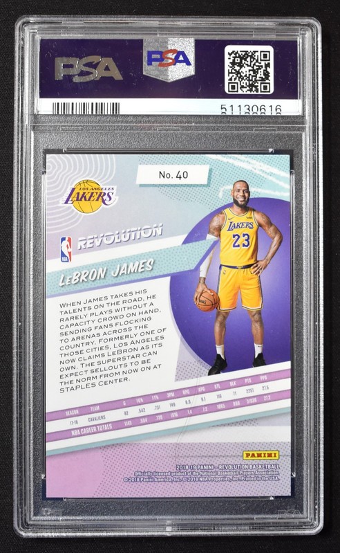 Lebron James 2018 Panini Revolution #40 Los Angeles Lakers PSA 9 MINT view 2