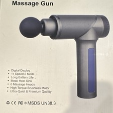 Handheld Percussion Massage Gun Cordless Rechargeable Digital Display 6 Heads