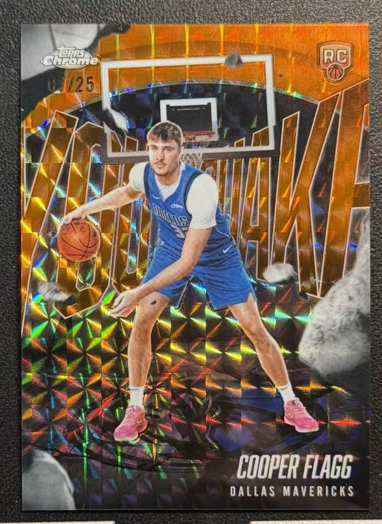 2025-26 Topps Chrome Cooper Flagg RC YouthQuake Geometric Orange Refractor /25
