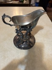 FB Rogers Silver Co.  Silver Plate Gravy Boat on Heating Stand