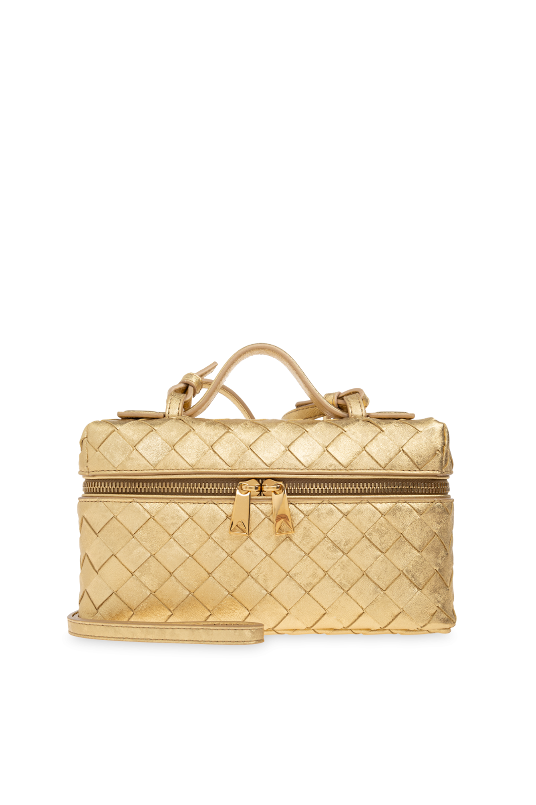 BOTTEGA VENETA Bang Bang Gold Leather Vanity Case New