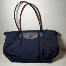Longchamp le Pliage Navy / Red Tote Handbag Nylon