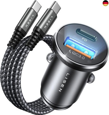 LISEN Car Charger USB C Adapter 48W [Mini&Metal] Cigarette Lighter USB
